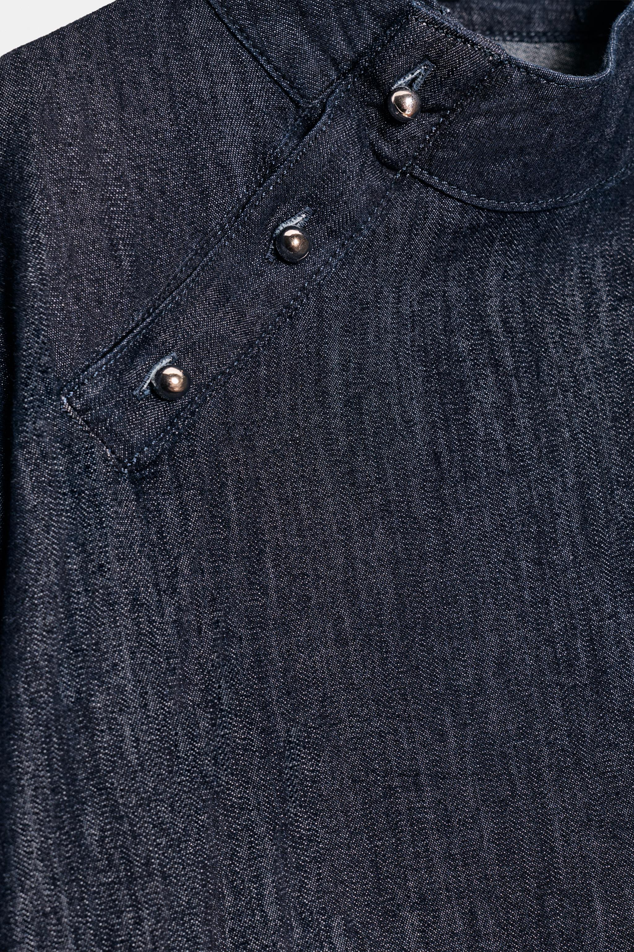 Z1975 DENIM HIGH COLLAR SHIRT